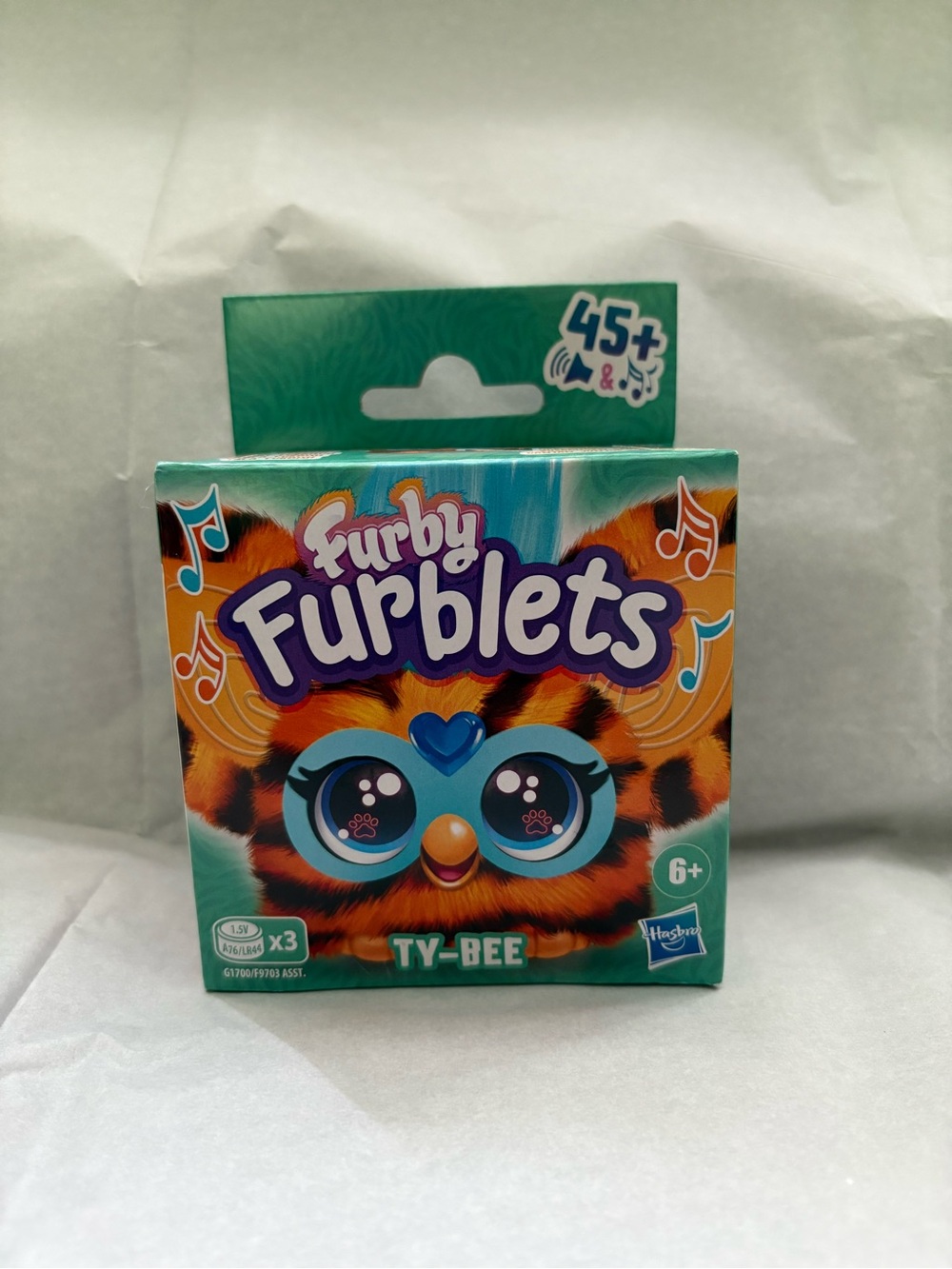 New Furby Furblets Ty-Bee Plush Electronic Toy with Teal Mohawk 45+ Souds